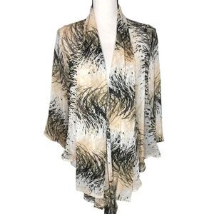 Pure Sugar Coastal Grandma Sheer Silk Waterfall Open Jacket/Top Size S